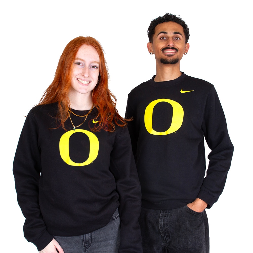 Classic Oregon O, Nike, Black, Pullover, Cotton Blend, Men, Crew neck, Sweatshirt, 916367